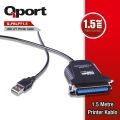 QPORT 1.5m USB,LPT Dönüştürücü Yazıcı Kablosu Q-PRLPT1_5