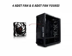 RAMPAGE Powersız Pencereli ATX Siyah Gaming Kasa REDSKY