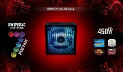 RAMPAGE 450W 12cm RGB LED Fan Power Supply RGB-450A