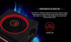RAMPAGE 550W 12cm Fan 80Plus Gold RGB LED Full Moduler Güç Kaynağı RGB-550