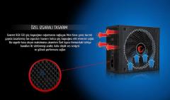 RAMPAGE 550W 12cm Fan 80Plus Gold RGB LED Full Moduler Güç Kaynağı RGB-550