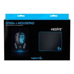 LOGITECH Kablolu 2500DPI Gaming Mouse,Mouse Pad Kit G300S-MOUSEPAD