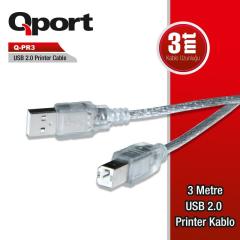 QPORT 3m USB2.0 Yazıcı Kablosu Q-PR3