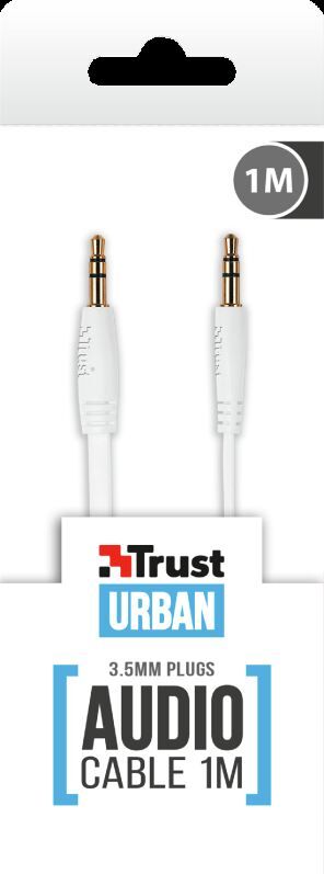 TRUST 20490 1m Aux Beyaz Ses Aktarım Kablosu
