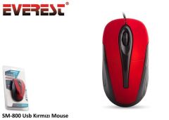 EVEREST Kablolu USB Siyah,Kırmızı Mouse SM-800-KIRMIZI
