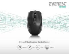 EVEREST Kablolu USB Optik Siyah Mouse SM-580U