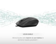 EVEREST Kablolu USB Optik Siyah Mouse SM-580U