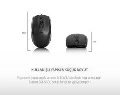 EVEREST Kablolu USB Optik Siyah Mouse SM-580U
