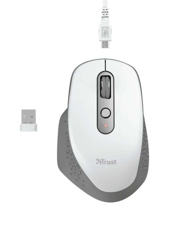 TRUST 24035 Ozaa Rechargeable Wireless Mouse - white