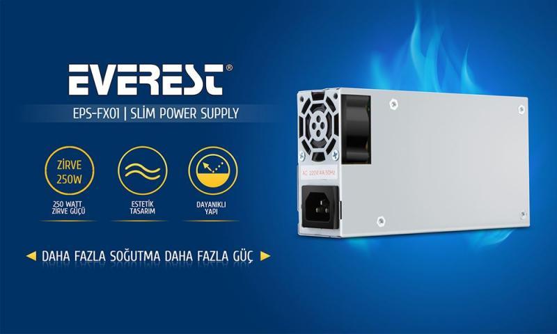 EVEREST 200W KUTULU 4CM FANLI 2XSATA 2XIDE POWER SUPPLY