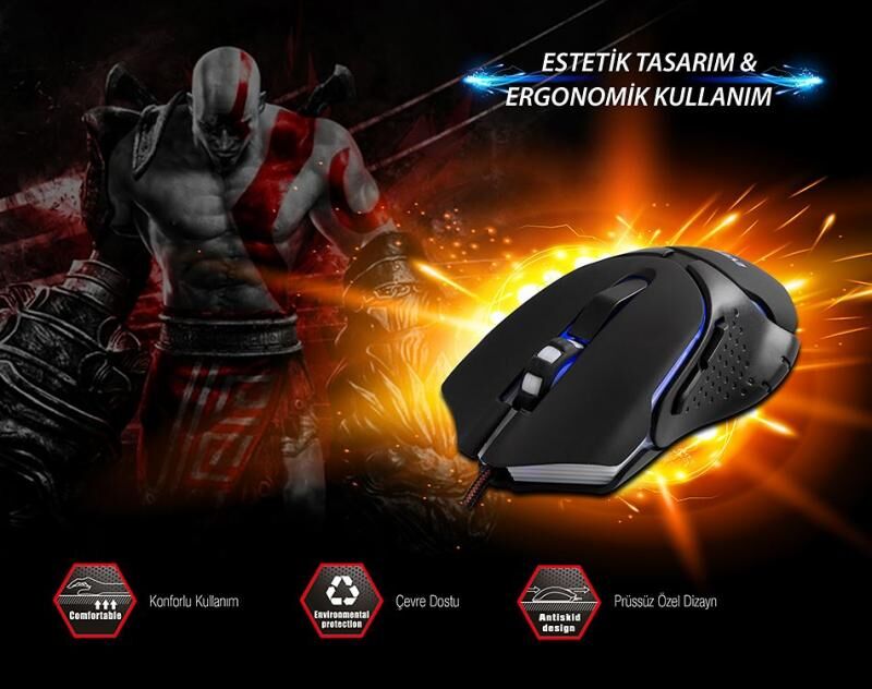 EVEREST USB Gaming Mouse Pad ve Oyuncu Mouse SGM-X8