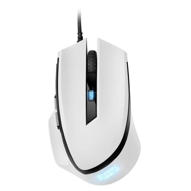 SHARKOON Yüksek hassasiyet,Eşsiz tasarım Optik Mouse SHARKFORCE-WHITE