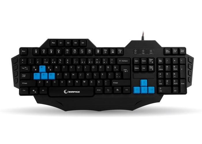RAMPAGE Kablolu USB Makrolu Q Multimedya Siyah Gaming Klavye KB-R01