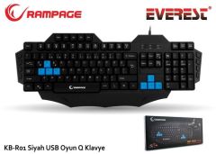 RAMPAGE Kablolu USB Makrolu Q Multimedya Siyah Gaming Klavye KB-R01