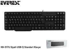 EVEREST Kablolu USB Q TR Standart Siyah Klavye KB-517U