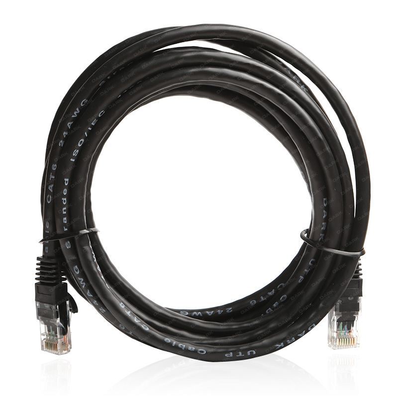 DARK CAT6 3M CU Awg 24/7 UTP Siyah Patch Network Kablosu DK-CB-NT6U300B