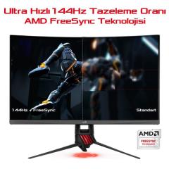 ASUS 31,5  Gaming, VA,Kavisli,Aura RGB, FreeSync,2K  4ms, 144hz 3 XG32VQ