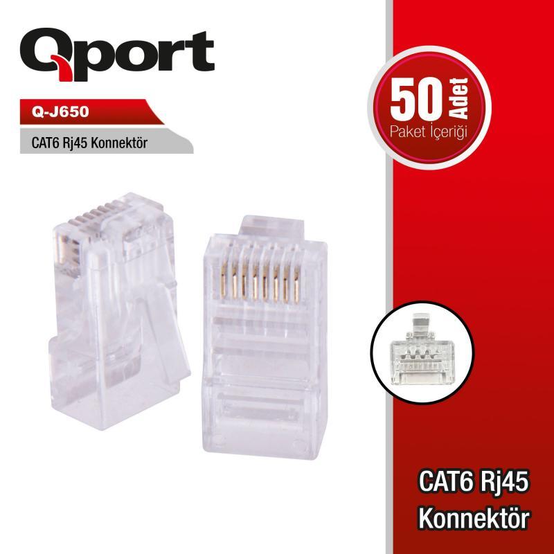 QPORT CAT6 KONNEKTÖR JACK RJ45  50 LİK PAKET Q-J650