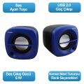 FLAXES FLX-024M USB 6W 3Wx2 1+1 Siyah,Mavi Hoparlör