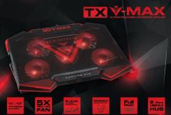 TX 5x7cm Kırmızı LED Fanlı 6xYükseklik Ayarlı Notebook Soğutucu TXACNBVMAX