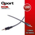 QPORT 1.5m 3.5mm Stereo Erkek Ses Kablosu Q-STR2