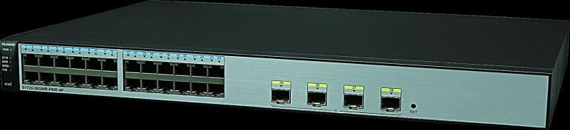 HUAWEI S1720-28GWR-PWR-4P (24 Ethernet 10/100/1000 ports,4 Gig SFP,PoE+,370W POE AC power support)