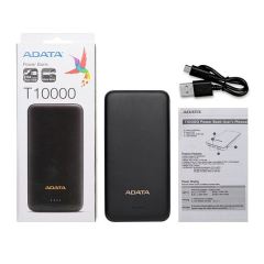 ADATA AT10000-USBA-CBK 10000mAh 37Wh+DC 5V /  2.0A Taşınabilir Şarj Cihazı Powerbank Siyah