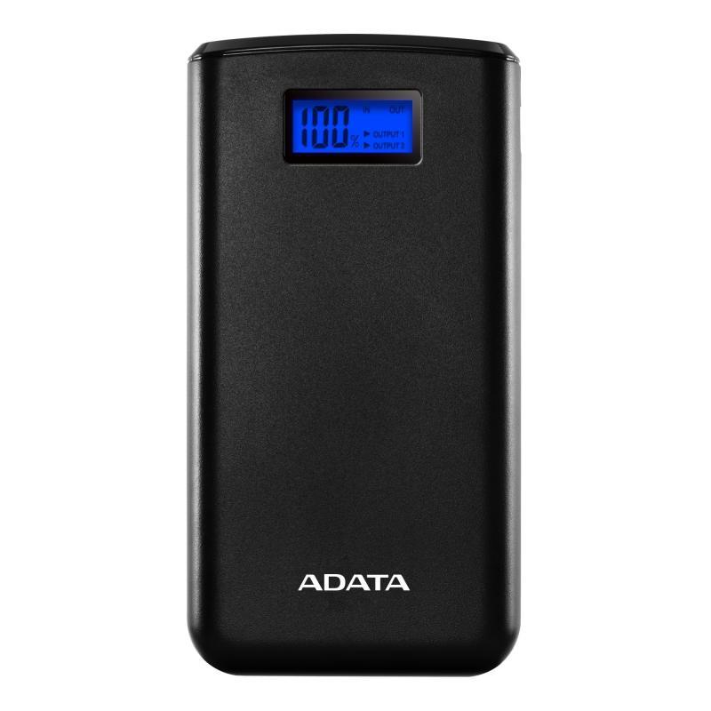 ADATA AS2000D-DGT-CBK 20000mAh 74Wh+DC 5V /  2.0A Taşınabilir Şarj Cihazı Powerbank Siyah