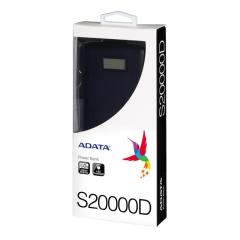 ADATA AS2000D-DGT-CBK 20000mAh 74Wh+DC 5V /  2.0A Taşınabilir Şarj Cihazı Powerbank Siyah