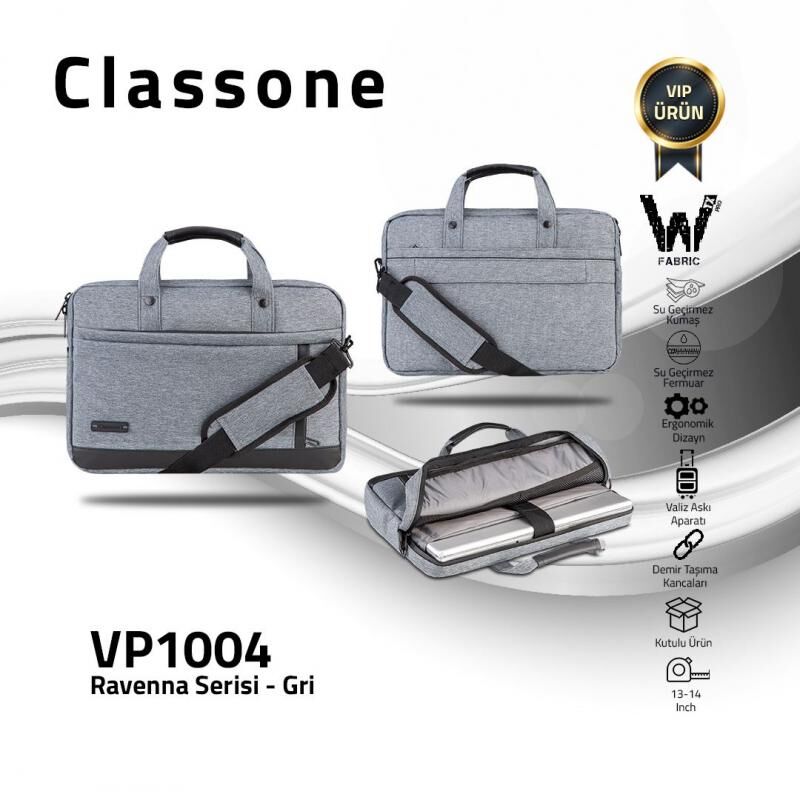 CLASSONE VP1004 Ravenna 14'' Çanta -Gri