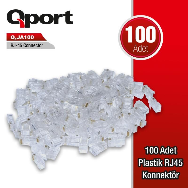 QPORT CAT5 100'lü RJ-45 Jack Konnektör Q-JA100