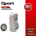 QPORT CAT6 Metal RJ-45 25'li Paket Jack Konnektör Q-J625M