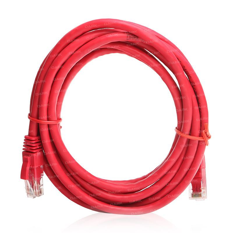 DARK CAT6 3M Cu Awg 24/7 UTP Kırmızı Patch Network Kablosu DK-CB-NT6U300R