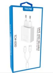 TECNO TCW-E01D-WHITE CHARGER + DATA CABLE TCW-E01D BEYAZ