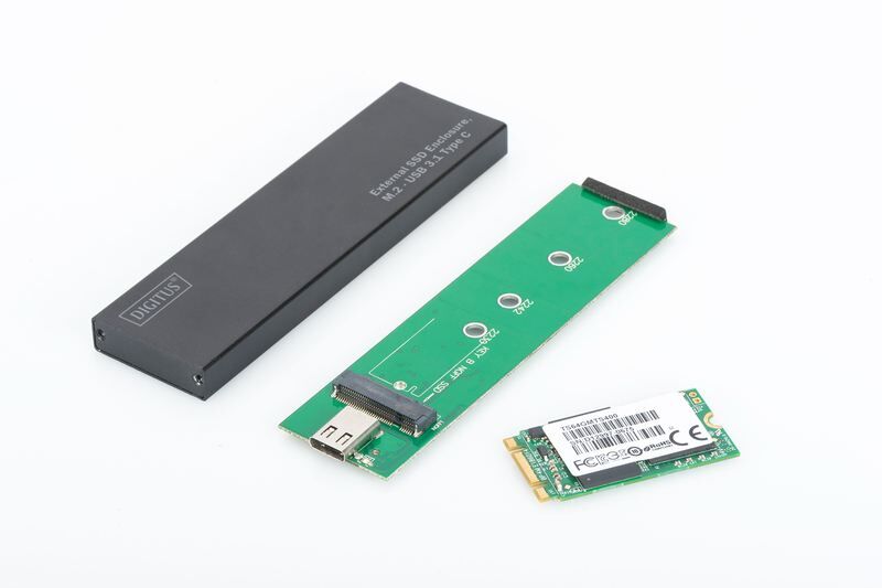 DIGITUS DA-71115 USB Type-C 3.1 External SSD Enclosure M.2 (NGFF) B-Key, alu housing, bla