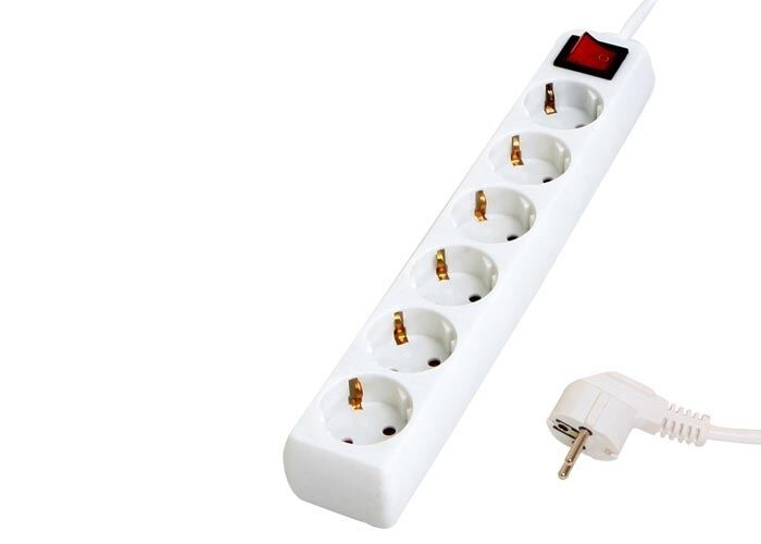 S-LINK 5m 6'lı Akım Korumalı Beyaz Grup Priz SPG8-6-50