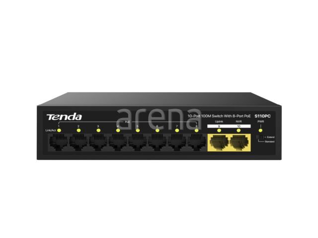TENDA S110GPC 10-Port 1000M Lite PoE Switch 8-Port PoE