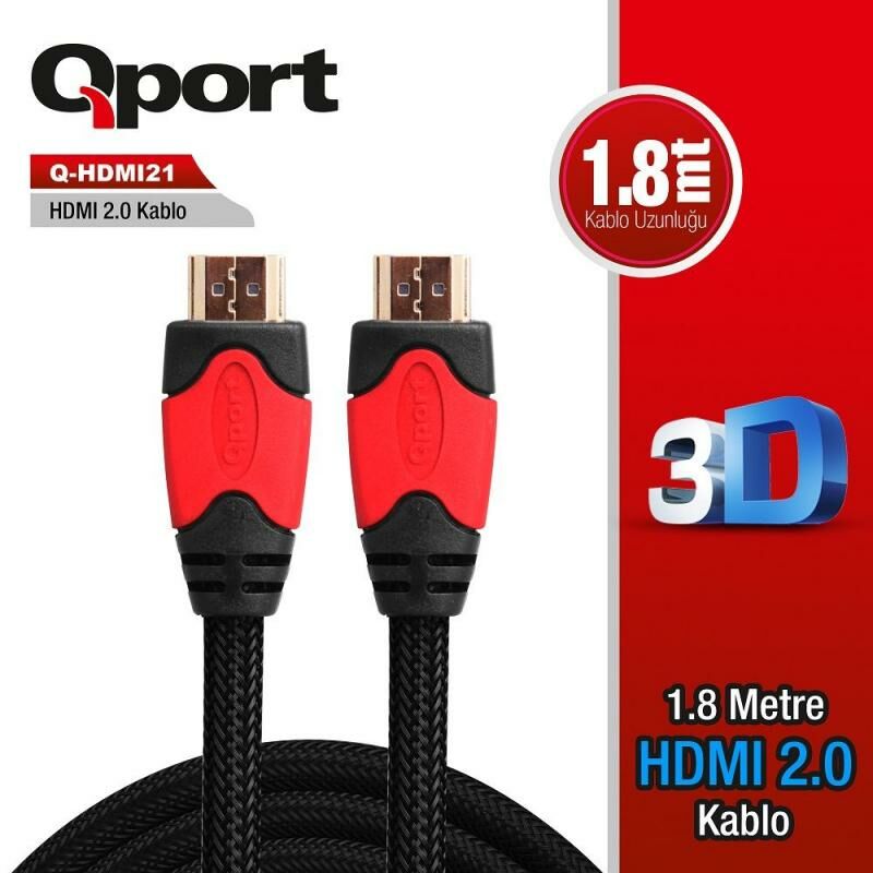 QPORT 1.8m v2.0 HDMI Kablosu Q-HDMI21