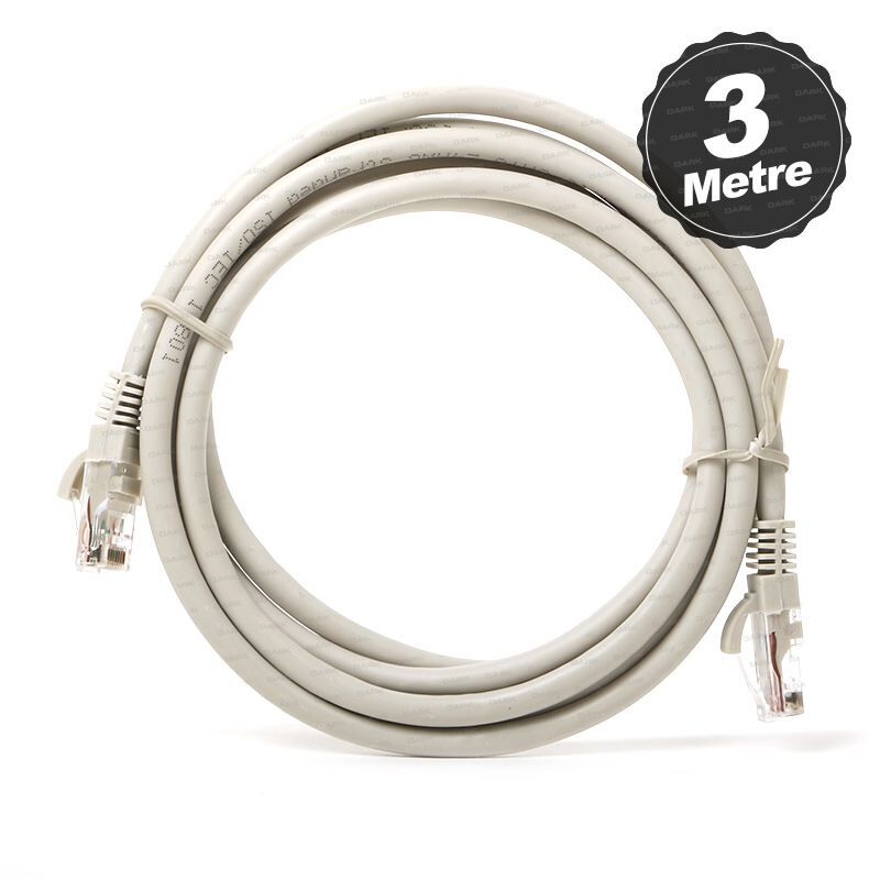 DARK CAT6 3M CU Awg 24/7 UTP Gri Patch Network Kablosu DK-CB-NT6U300G