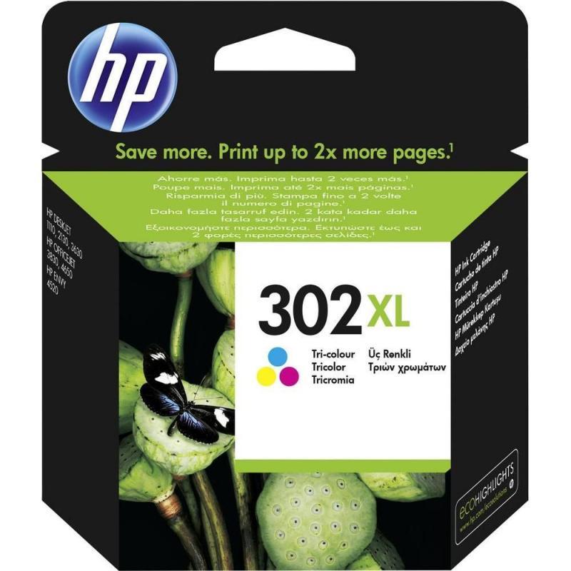 HP F6U67A No 302Xl Yüksek Kapasiteli 3 Renkli Kartuş
