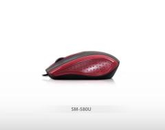 EVEREST Kablolu USB Optik Siyah,Kırmızı Mouse SM-580U-K