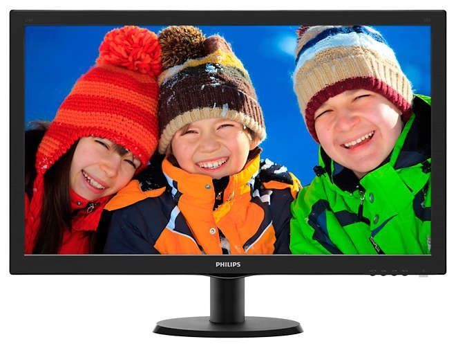 PHILIPS 273V5LHAB-00 27'' LED, 1920x1080, 5ms, VGA-DVI-HDMI, 2Wx2 Hoparlörlü Siyah Monitör
