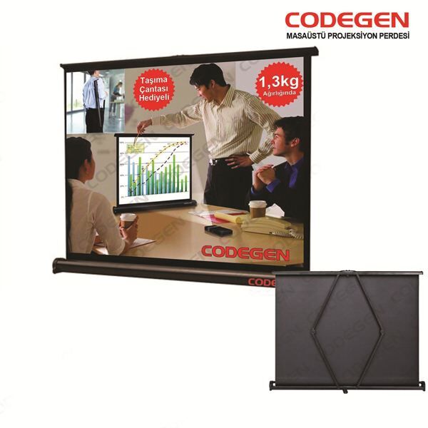 CODEGEN 81x61cm Pro Taşıma Kılıfı Hediyeli Masaüstü Projeksiyon Perdesi COD-MX-40