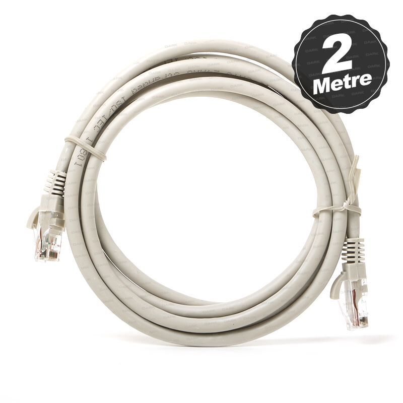 DARK CAT6 2M UTP Awg 24/7 Bakır Gri Patch Network Kablosu DK-CB-NT6U200G