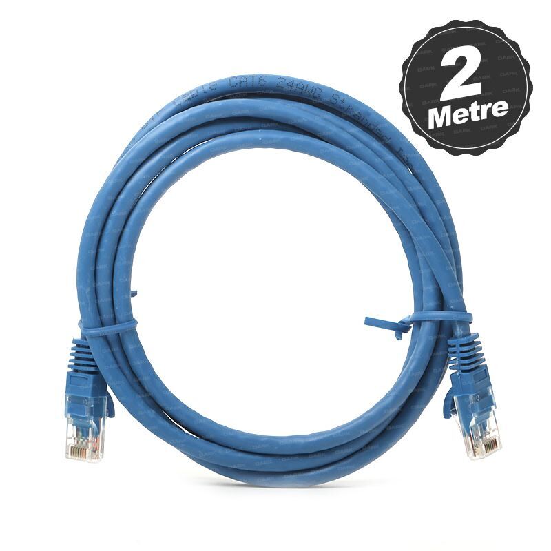 DARK DK-CB-NT6U200BU Cat6 2m UTP Awg 24/7 Bakır Mavi Patch Network Kablosu