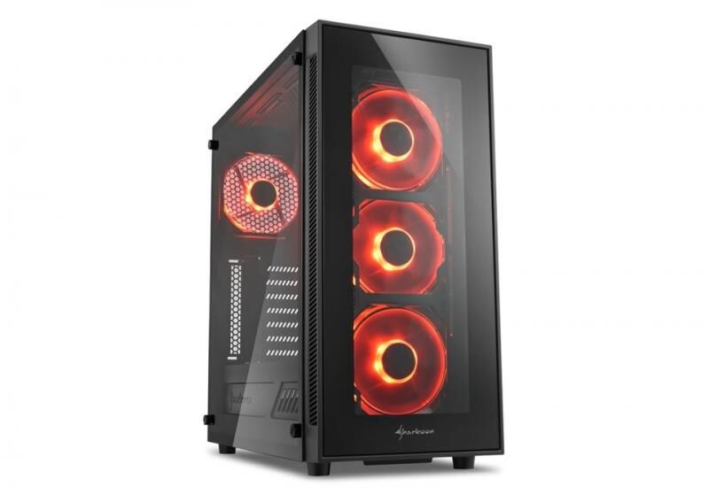 SHARKOON TG5-RED TG5 Midi Tower 4x Kırmızı Led Fanlı Gaming Kasa
