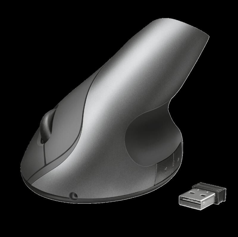 TRUST 22126 Varo 1000DPI Şarjlı Kablosuz Siyah Ergonomik Dikey Mouse