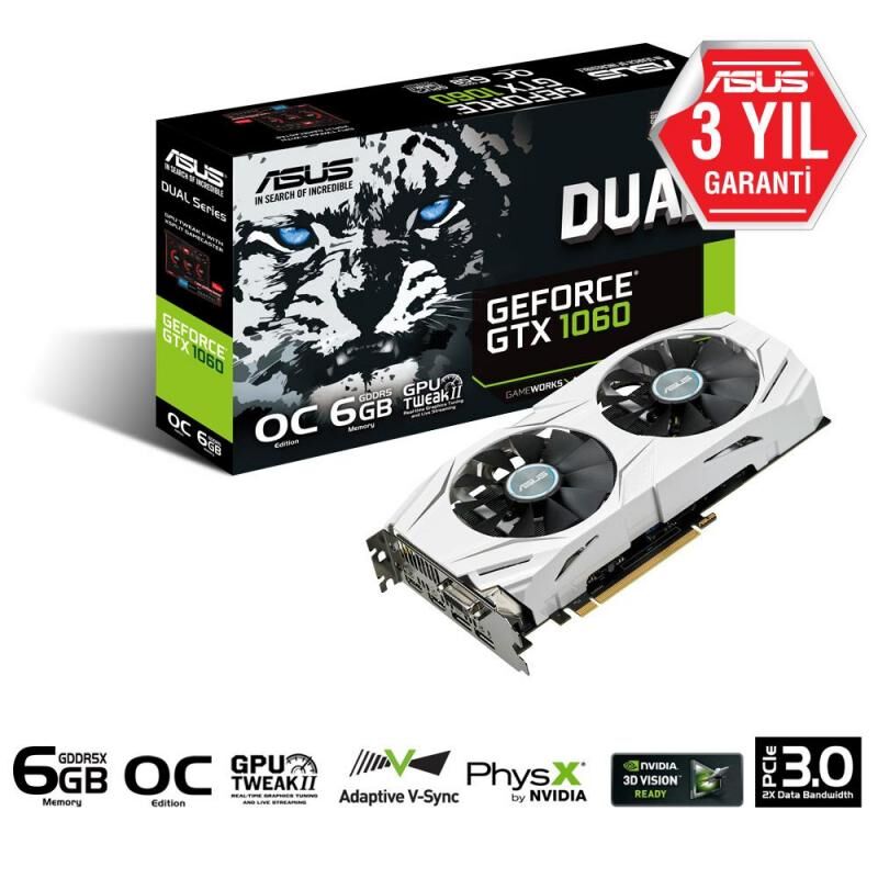 GTX1060 6GB 192B GDDR5 DVID/HDMI/DP Nvidia Gaming Ekran Kartı