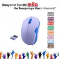 MILA Kablosuz Nano Optik 2.4GHz Beyaz,Mavi Şerit Mouse ML371