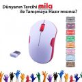 MILA Kablosuz Nano Optik 2.4GHz Kırmızı,Beyaz Mouse ML370